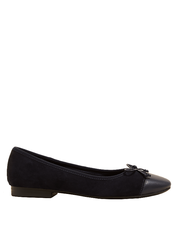 Suede Stain Resistant Flat Ballet Pumps
