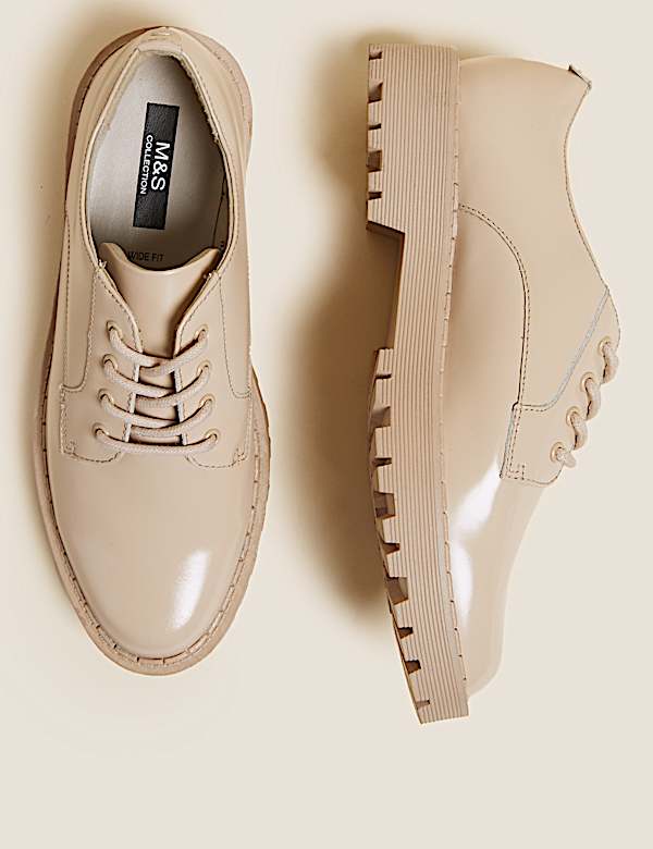 Wide Fit Leather Lace Up Shoes