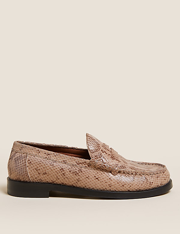 Leopard print loafers marks and spencer cheap