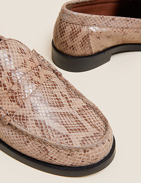 Buy Leather Animal Print Loafers at Marks Spencer