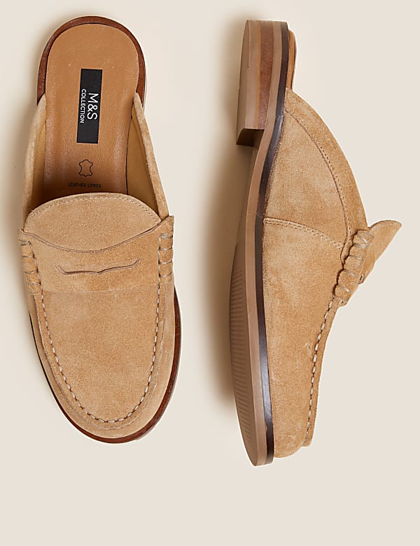 Suede Slip On Mules