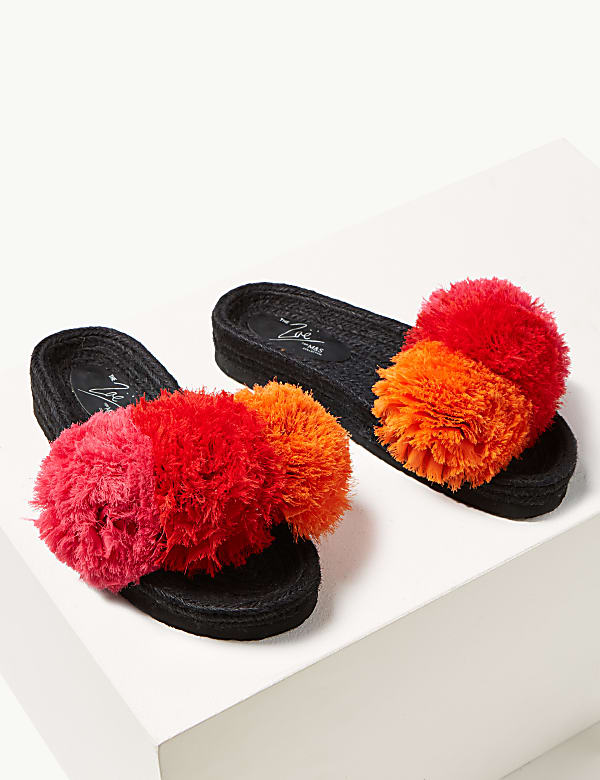 Buy The Zoe Pom Pom Sliders at Marks Spencer