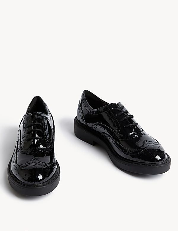 Patent Lace Up Flatform Brogues - MV