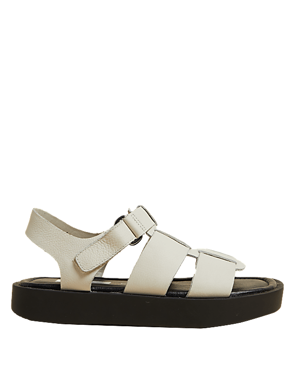 Leather Strappy Flat Sandals