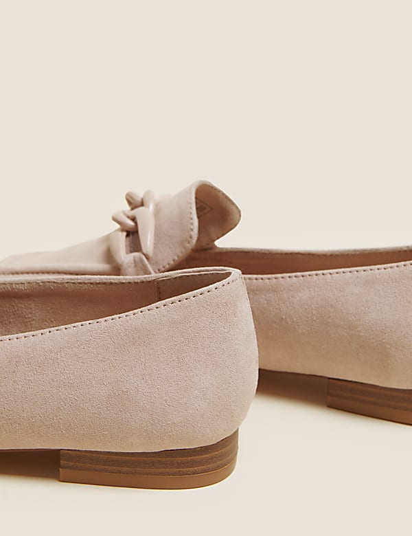 Chain Detail Square Toe Loafers