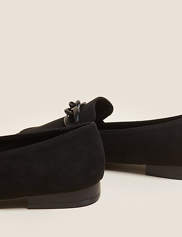 Chain Detail Square Toe Loafers