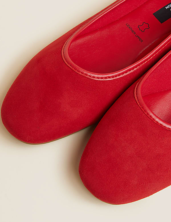 Suede Stain Resistant Flat Ballet Pumps