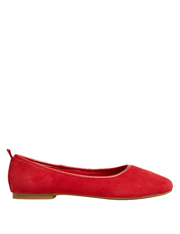 Suede Stain Resistant Flat Ballet Pumps