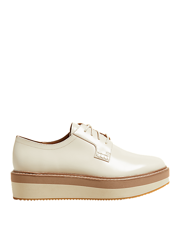 Leather Lace Up Flatform Shoes
