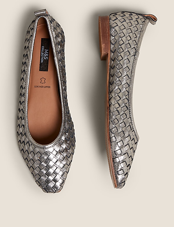 Leather Flat Ballet Pumps
