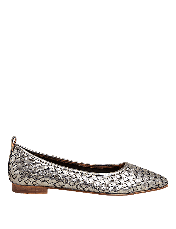 Leather Flat Ballet Pumps