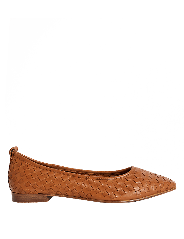 Leather Flat Ballet Pumps