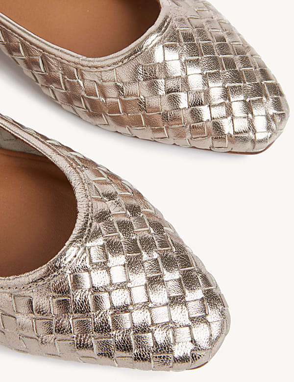 Leather Flat Ballet Pumps
