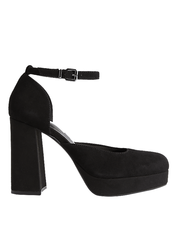 Suede platform heels with ankle strap discount