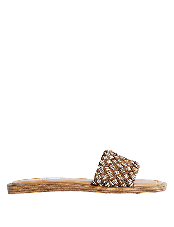 Woven Sparkle Flat Sliders