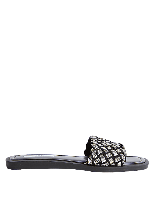 Woven Sparkle Flat Sliders