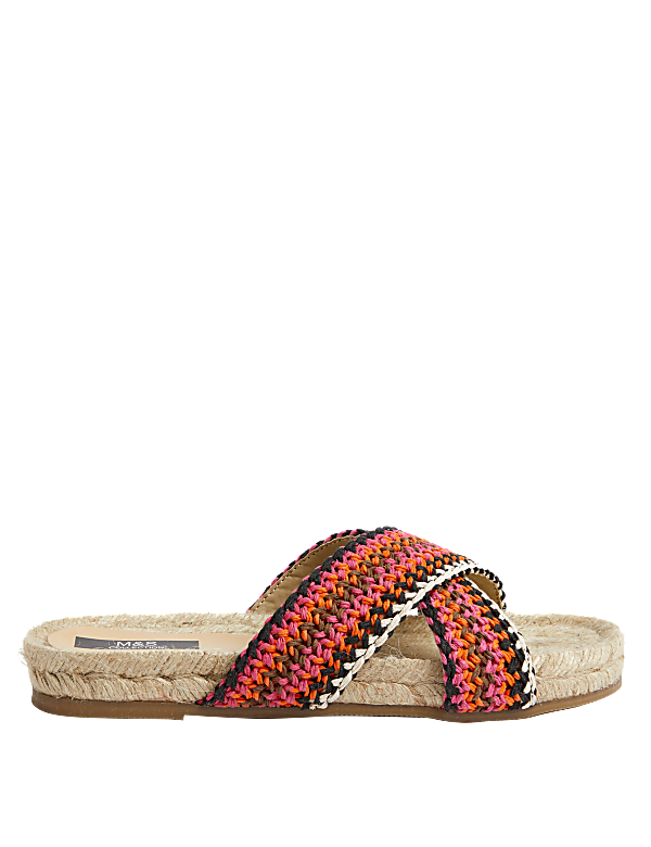 Woven Crossover Flat Espadrilles