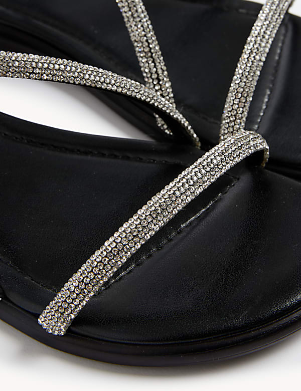 Sparkle Strappy Flat Sandals