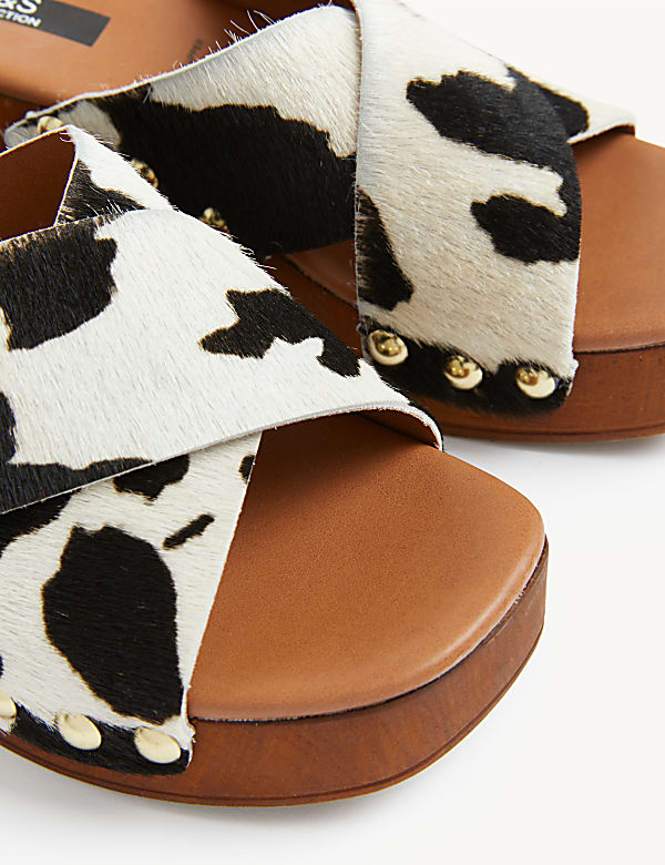 Studded Block Heel Open Toe Clogs
