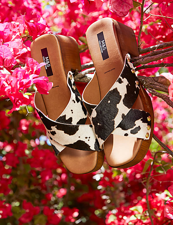 Studded Block Heel Open Toe Clogs