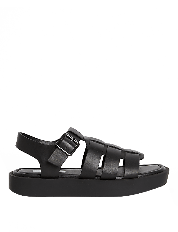 Leather Flatform Sandals