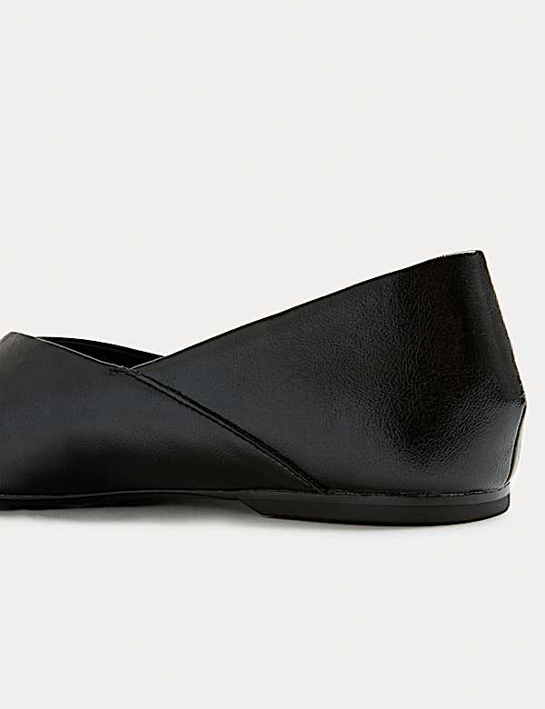 Slip On Flat Chisel Toe Ballet Pumps - AT