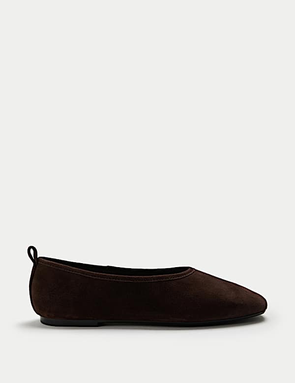 Suede Ballet Pumps - NO