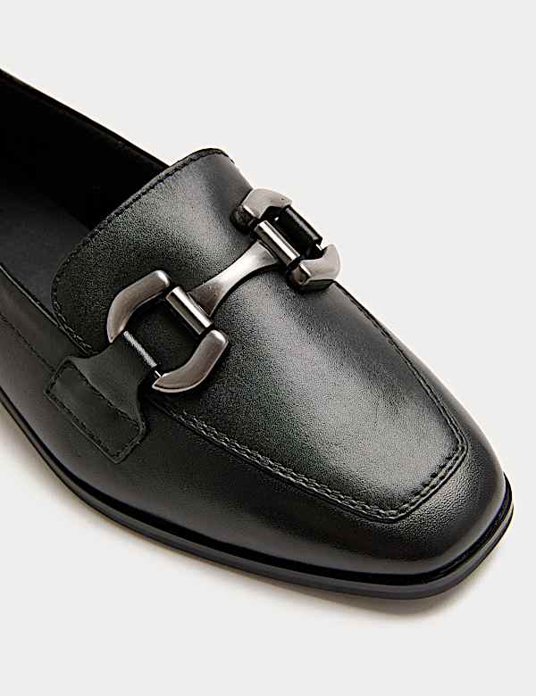 Leather Trim Flat Loafers - ES