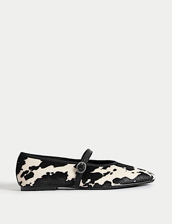 Wide Fit Animal Print Strappy Ballet Pumps - KG