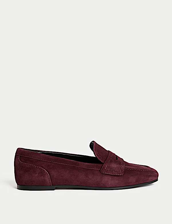 Suede Slip On Flat Loafers - IT