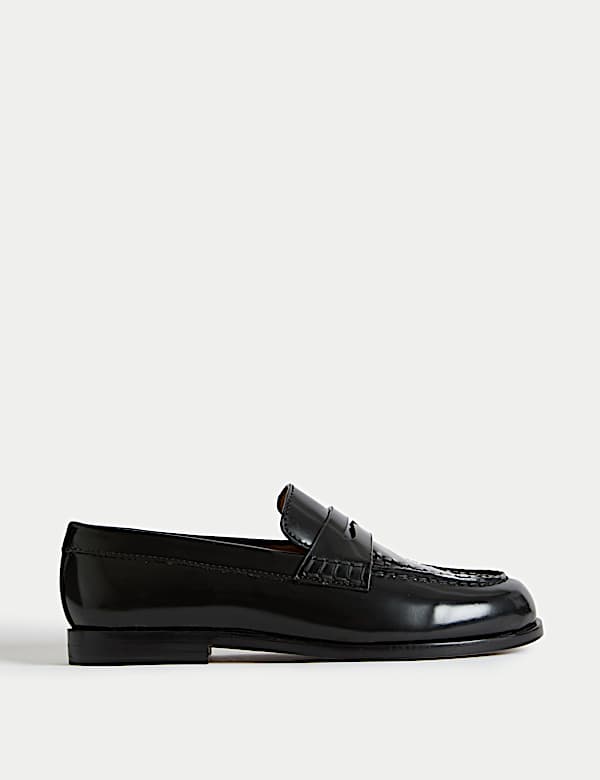 Leather Slip On Flat Loafers - MV