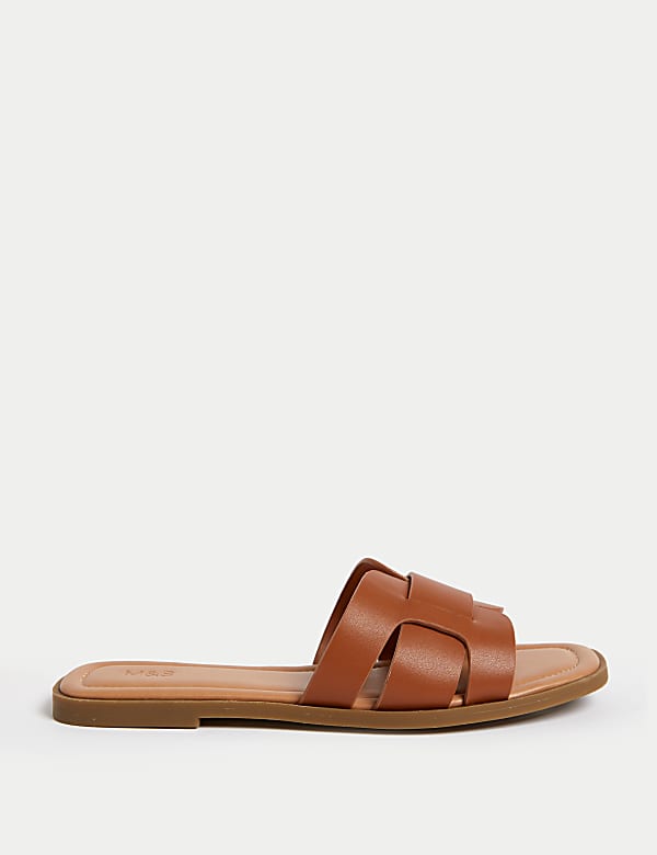 Flat Open Toe Mules BLACK Sandals M S CA