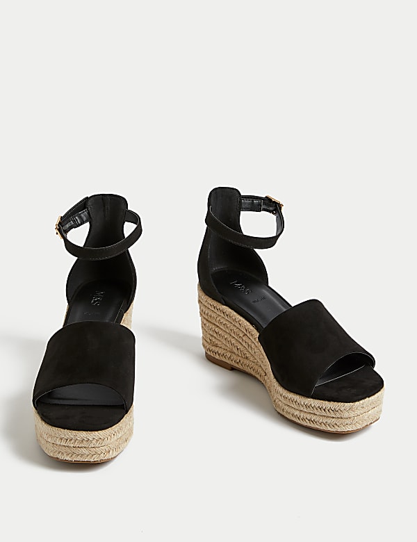 Wide Fit Ankle Strap Wedge Espadrilles - BN