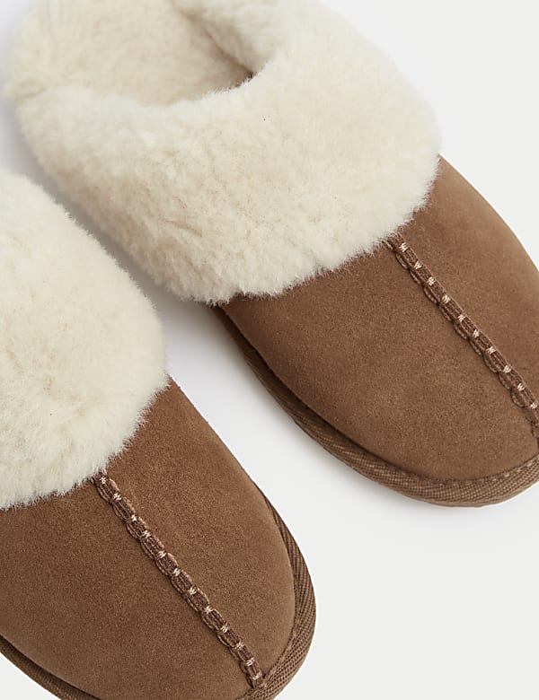Suede Faux Fur Cuff Mule Slippers - CZ