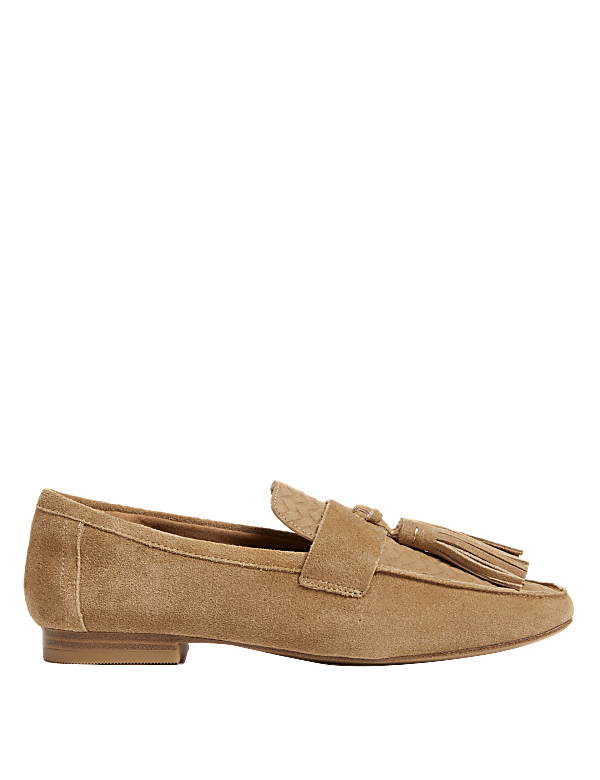 Suede Tassel Flat Loafers