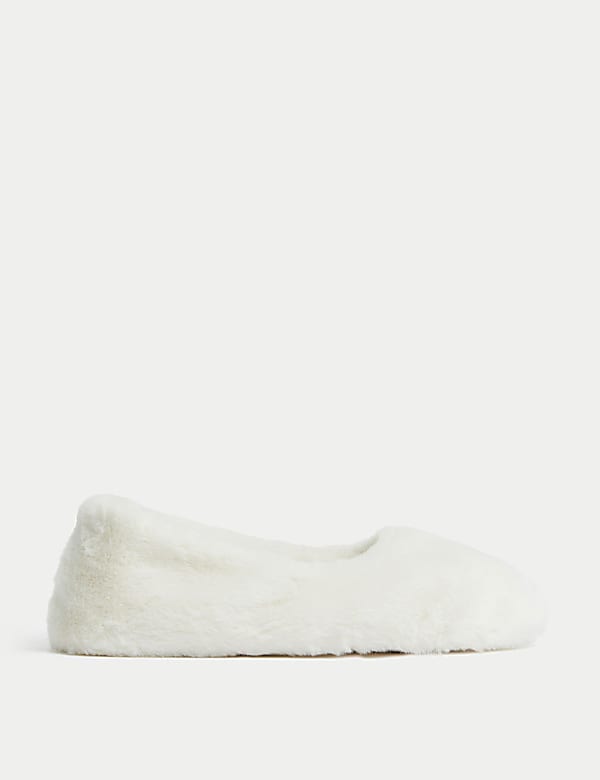 Faux Fur Ballerina Slippers with Freshfeet™ - QA