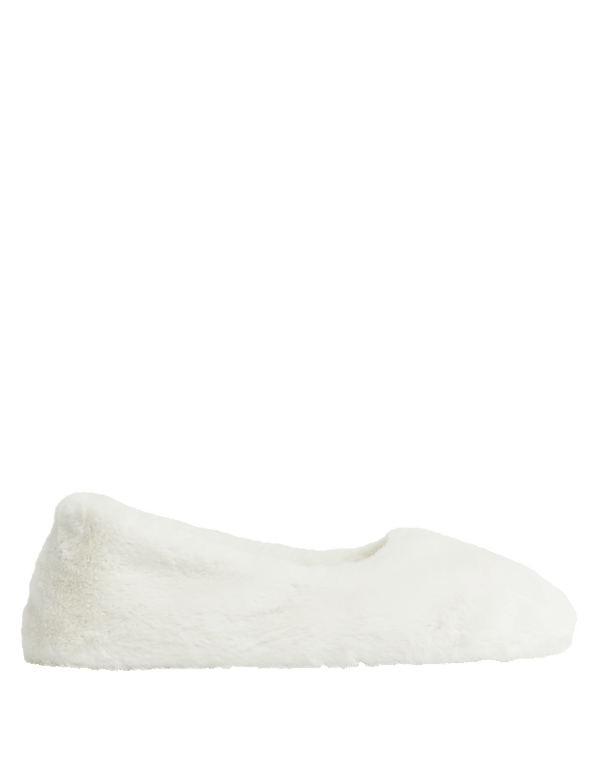 Faux Fur Ballerina Slippers with Freshfeet™