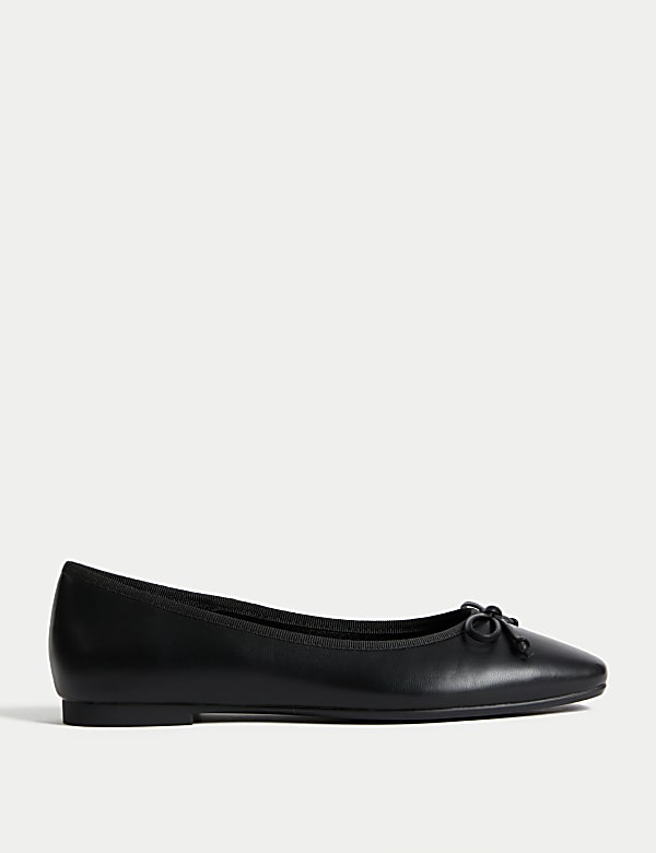 Bow Flat Ballet Pumps BLACK Shoes M S DE