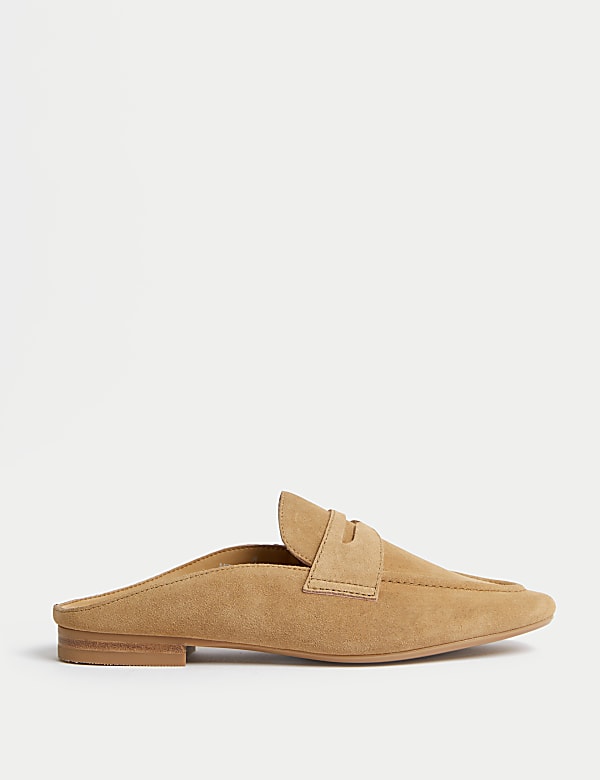 Suede Slip On Flat Mules