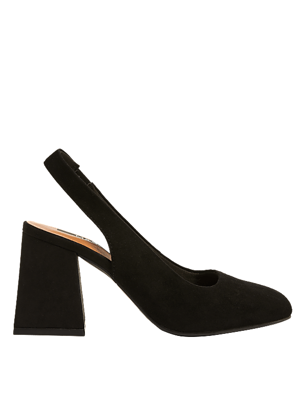 Wide Fit Suede Block Heel Slingback Shoes