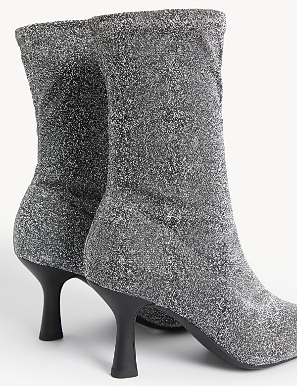 Sparkle Stiletto Heel Sock Boots