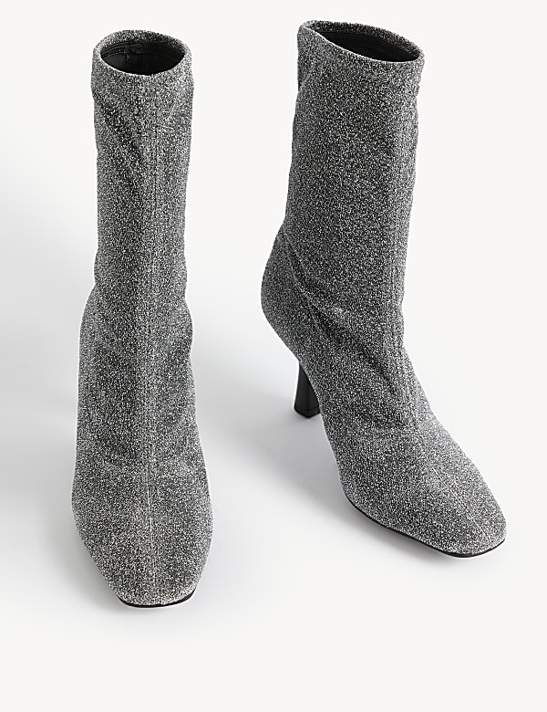 Sparkle Stiletto Heel Sock Boots - GR