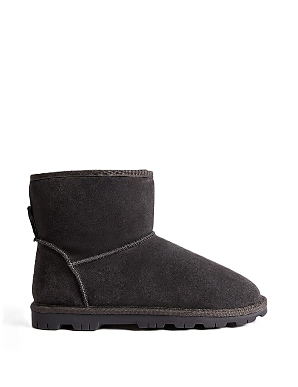 Suede Faux Fur Lined Slipper Boots - QA