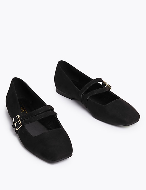 Buckle Square Toe Pumps