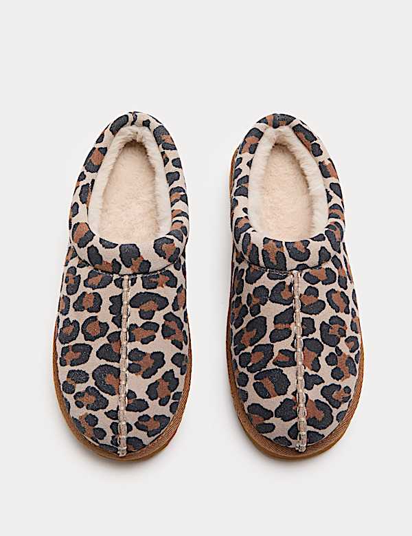 Suede Leopard Print Clog Slippers - SI