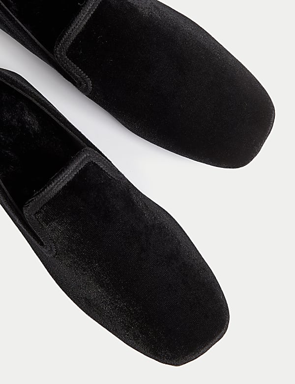 Velvet Square Toe Pump Slippers - AT