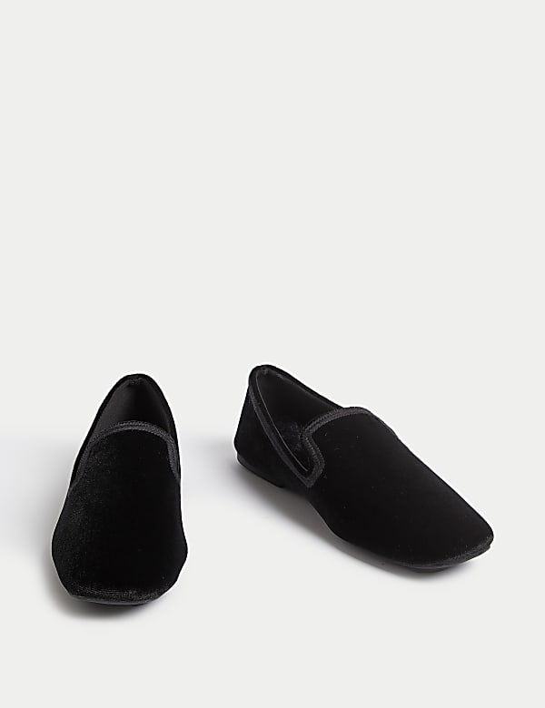 Velvet Square Toe Pump Slippers - AT