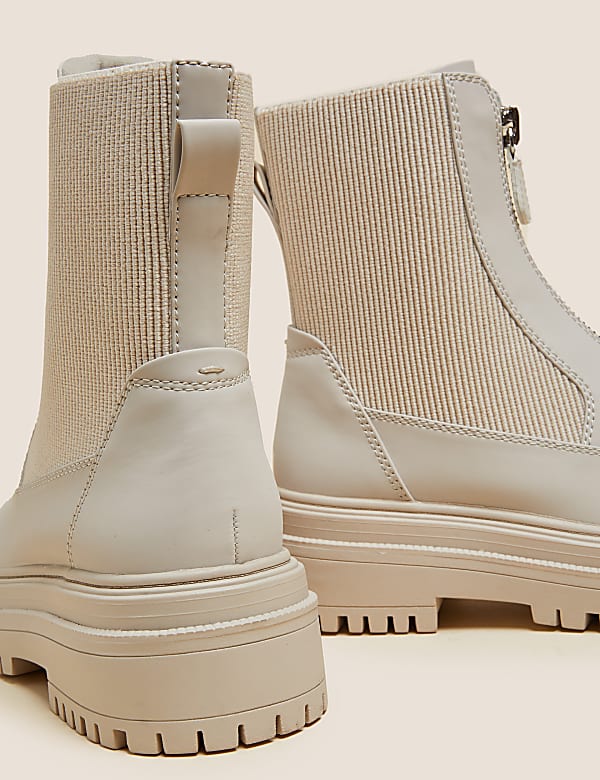 Chunky Chelsea Flatform Ankle Boots