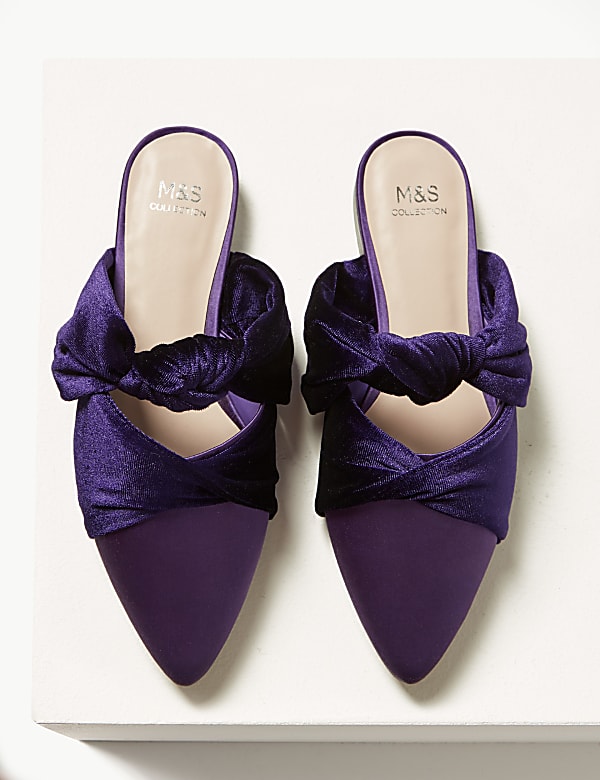 Velvet & Satin Knot Twist Mules