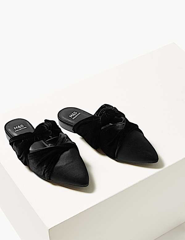 Velvet & Satin Knot Twist Mules